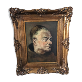 Oil on canvas "Monk" 19th century