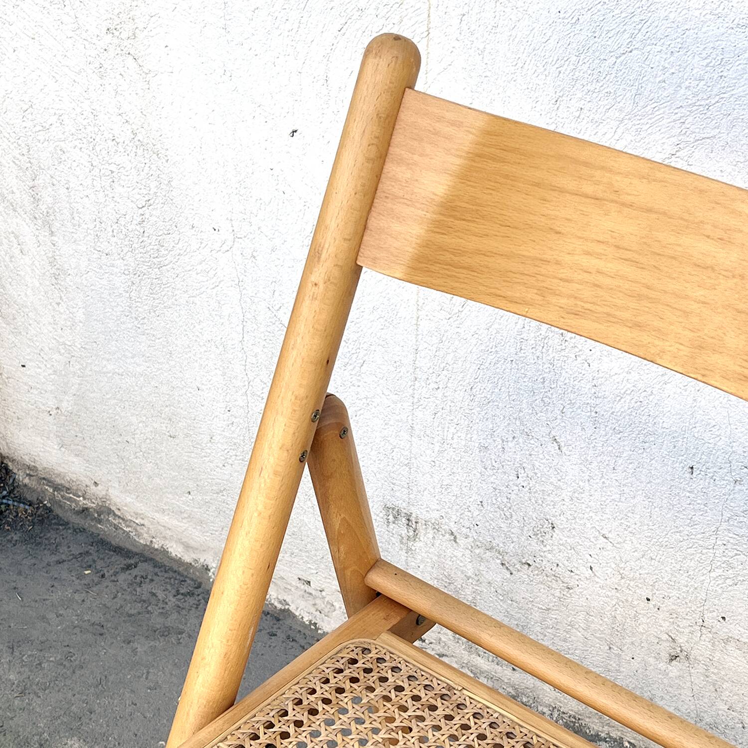 Paire de chaises pliante assise cannage