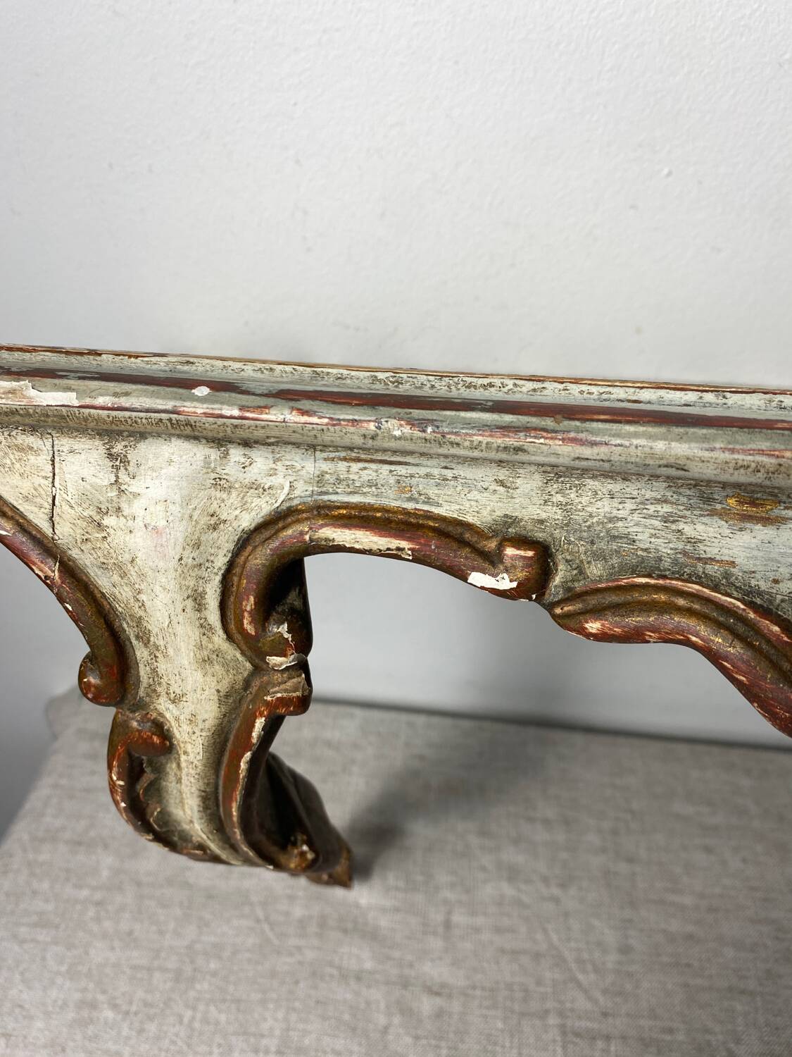 Florentine style wooden wall console