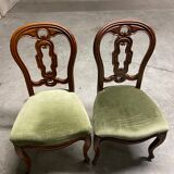 Set of two stylish chairs, khaki green seats