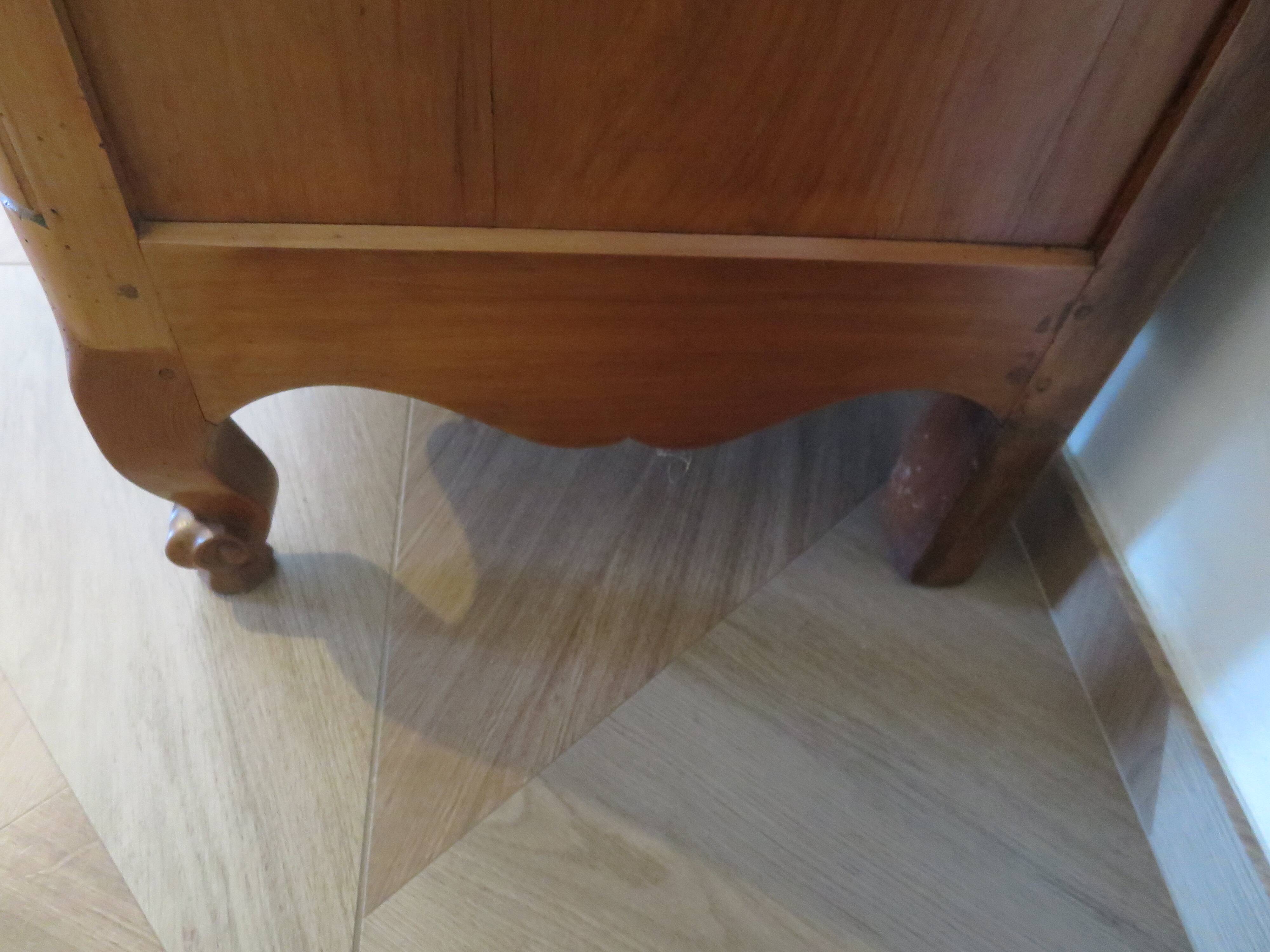 Rustic buffet Louis XV-Regency-jointed-massive wood-snail feet