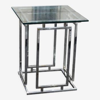 Console Inox Plateau Verre Italie 70