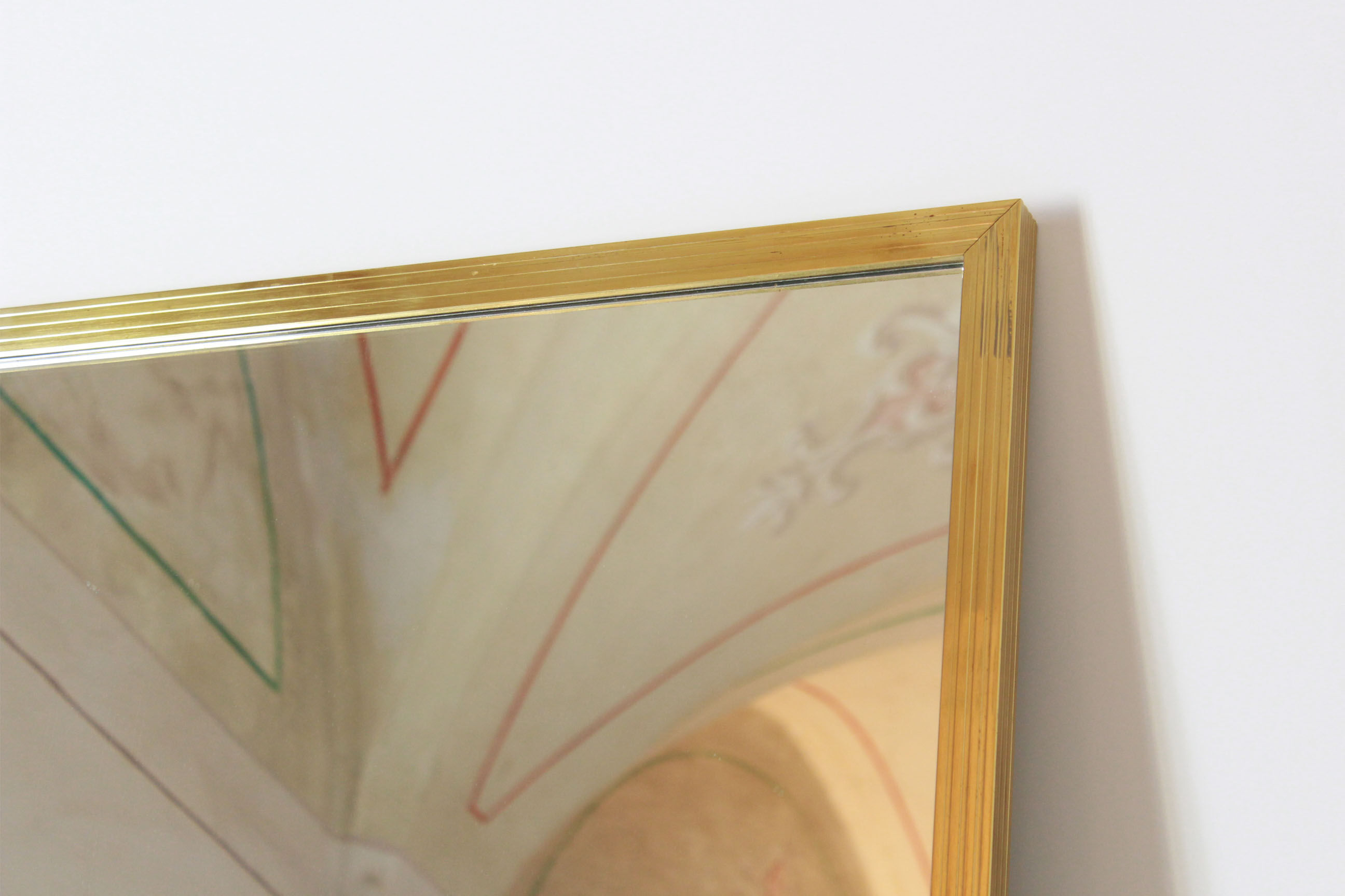 Miroir vintage des années 1970 avec cadre en verge d'or