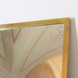 1970s vintage mirror with goldenrod frame