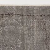 Vintage handmade turkish accent rug over-dyed in gray color