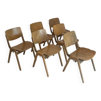Thonet - Dining room chair set (6piece) - Stained Beech Plywood