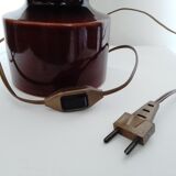 Brown ceramic foot lamp