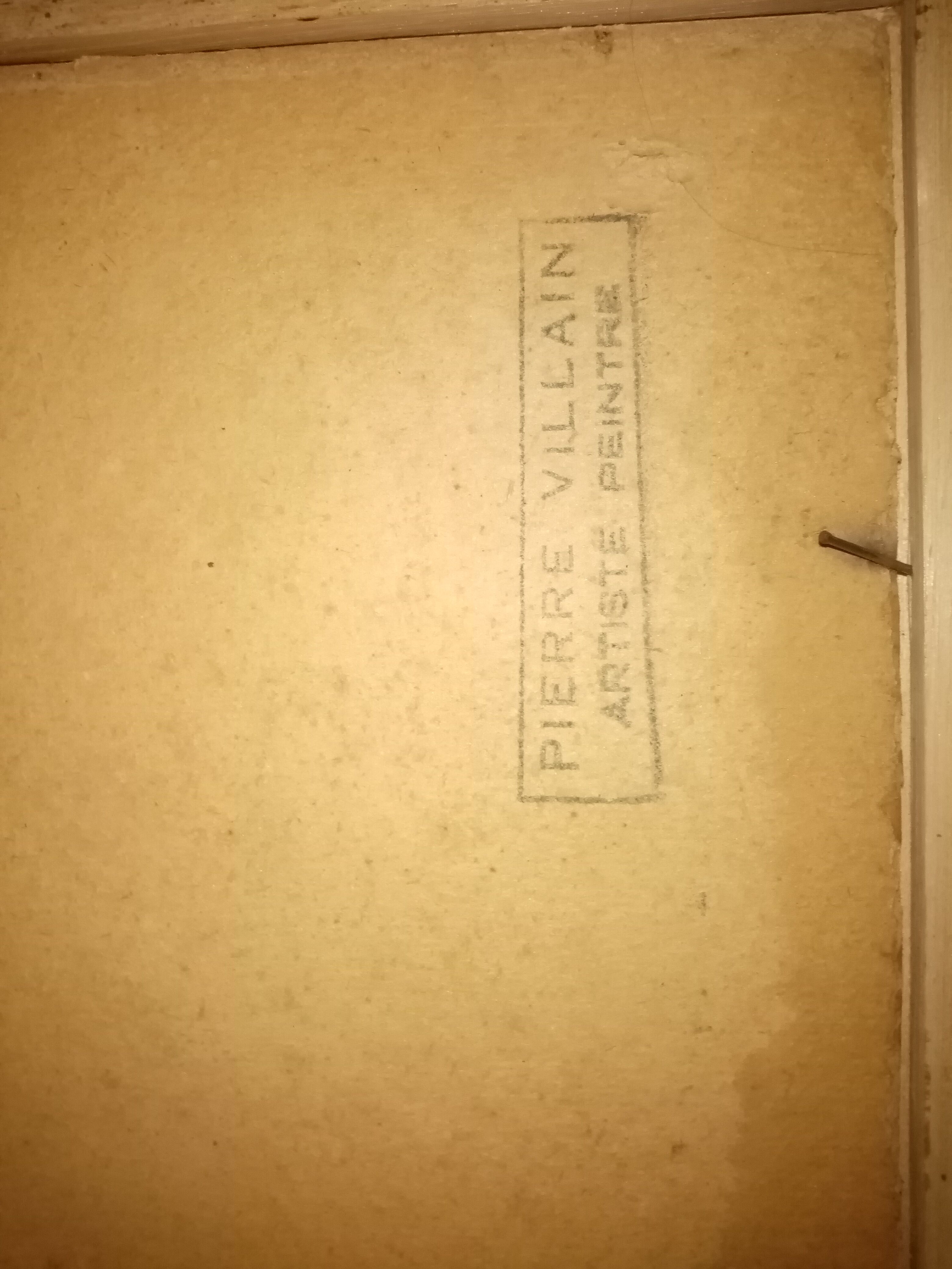 Impressionist painting oil on cardboard signed Pierre Villain walking scene