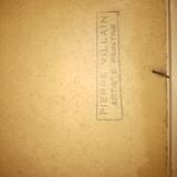 Impressionist painting oil on cardboard signed Pierre Villain walking scene