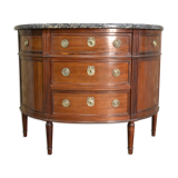 Louis XVI-style half-moon mahogany chest of drawers