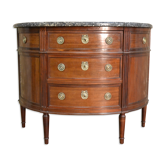 Louis XVI-style half-moon mahogany chest of drawers