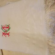 Set of 6 towels cotton i honeycomb fringes 1930 50