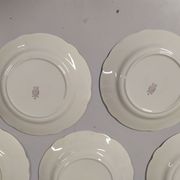 Lot of 10 plates a dessert Sarreguemines digoin Flowers pink lined golden