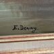 Oil on canvas mountain landscape signed E. Deray – antique gilded frame