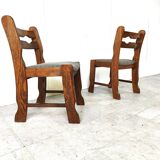 Chaises à repas vintage brutalistes, lot de 6 - 1970