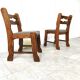 Vintage brutalist dining chairs, set of 6 - 1970s