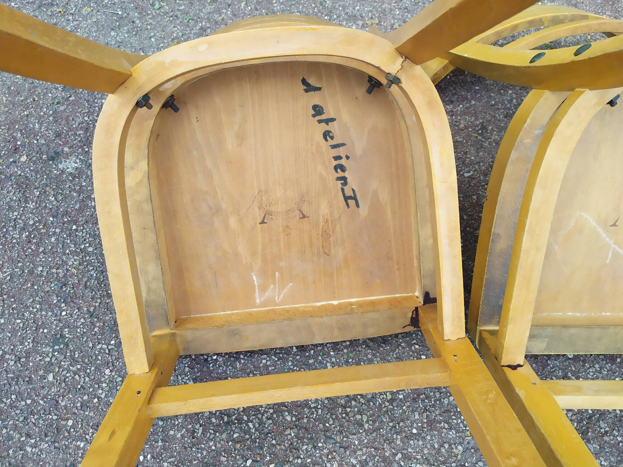 Lot de 12 chaises de bistrot bar bois vintage luterma