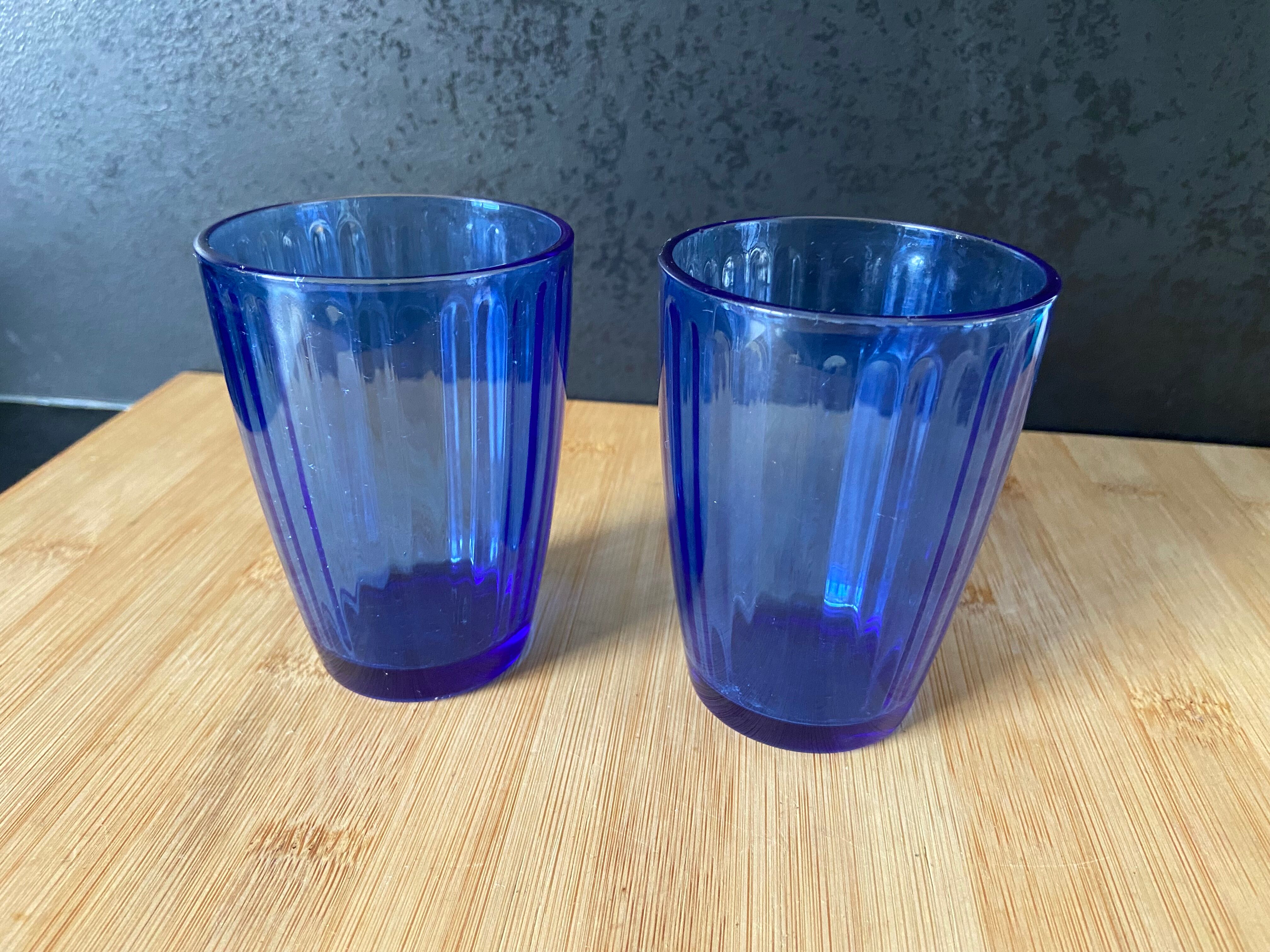 Lot de 2 verres bleus
