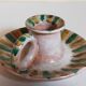 Duo of 50s ceramic hand candle holders