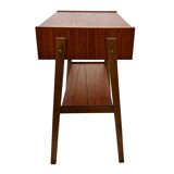 Vintage Compact Cabinet Bedside Table Teak Veneer 1960s
