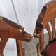 Vintage Bentwood Dining Chairs - Thonet Style - Red Faux Leather - Set of 4