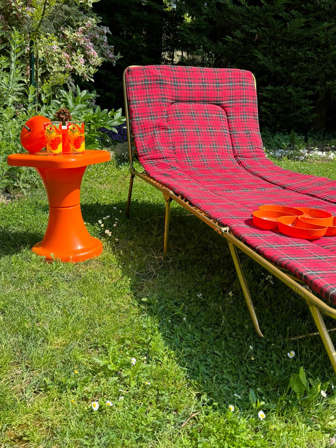 Vintage Lafuma folding sun lounger