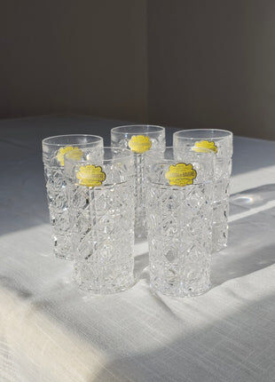 Lot de 5 verres à cocktail en cristal de Bavière - Vintage Allemagne de l'Ouest