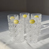 Lot de 5 verres à cocktail en cristal de Bavière - Vintage Allemagne de l'Ouest