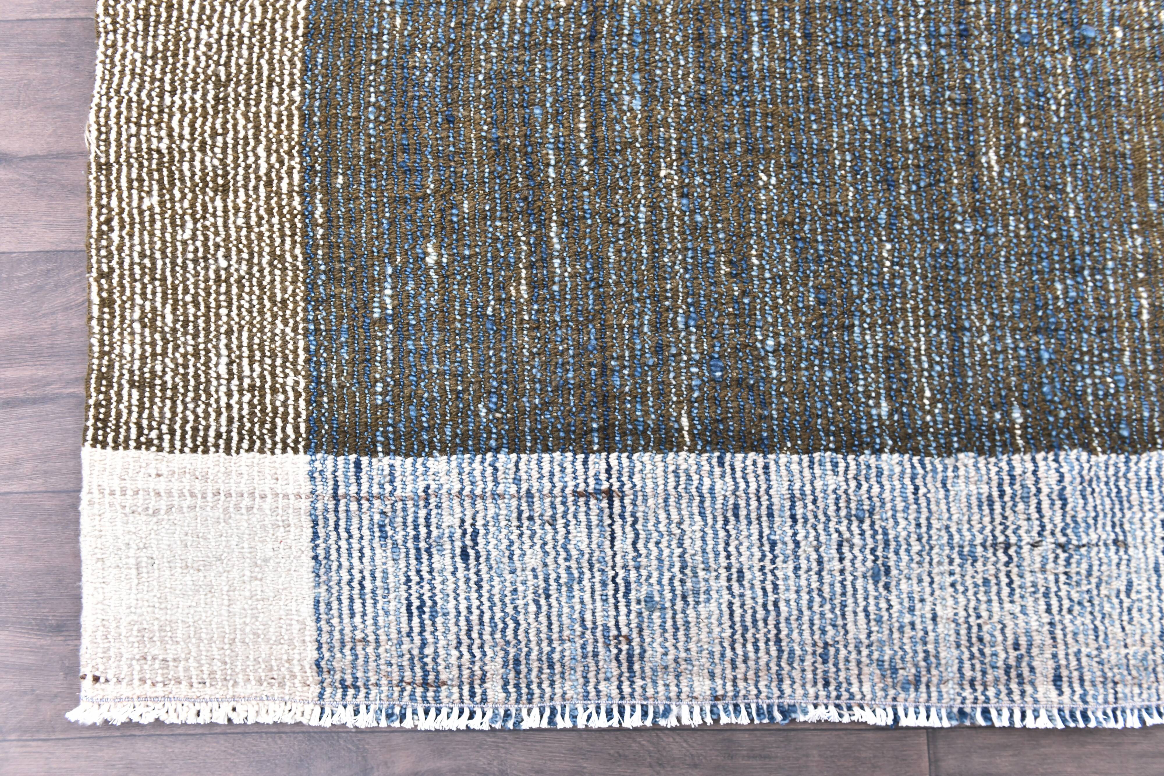 Tapis kilim en laine Kilim Tapi 290x190 cm - Vert Armée, Bleu