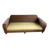 20th century rattan sofa, 3/4 seats