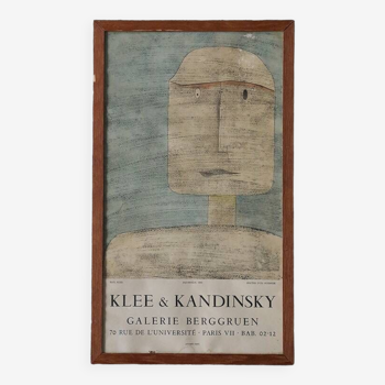 Affiche originale d'exposition Klee & Kandinsky, Galerie Berggruen de Jacomet, Paris, années 1960, encadrée