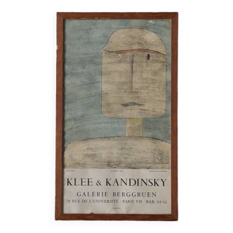 Affiche originale d'exposition Klee & Kandinsky, Galerie Berggruen de Jacomet, Paris, années 1960, encadrée