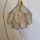 Mother-of-pearl flower in portable lamp or suspension