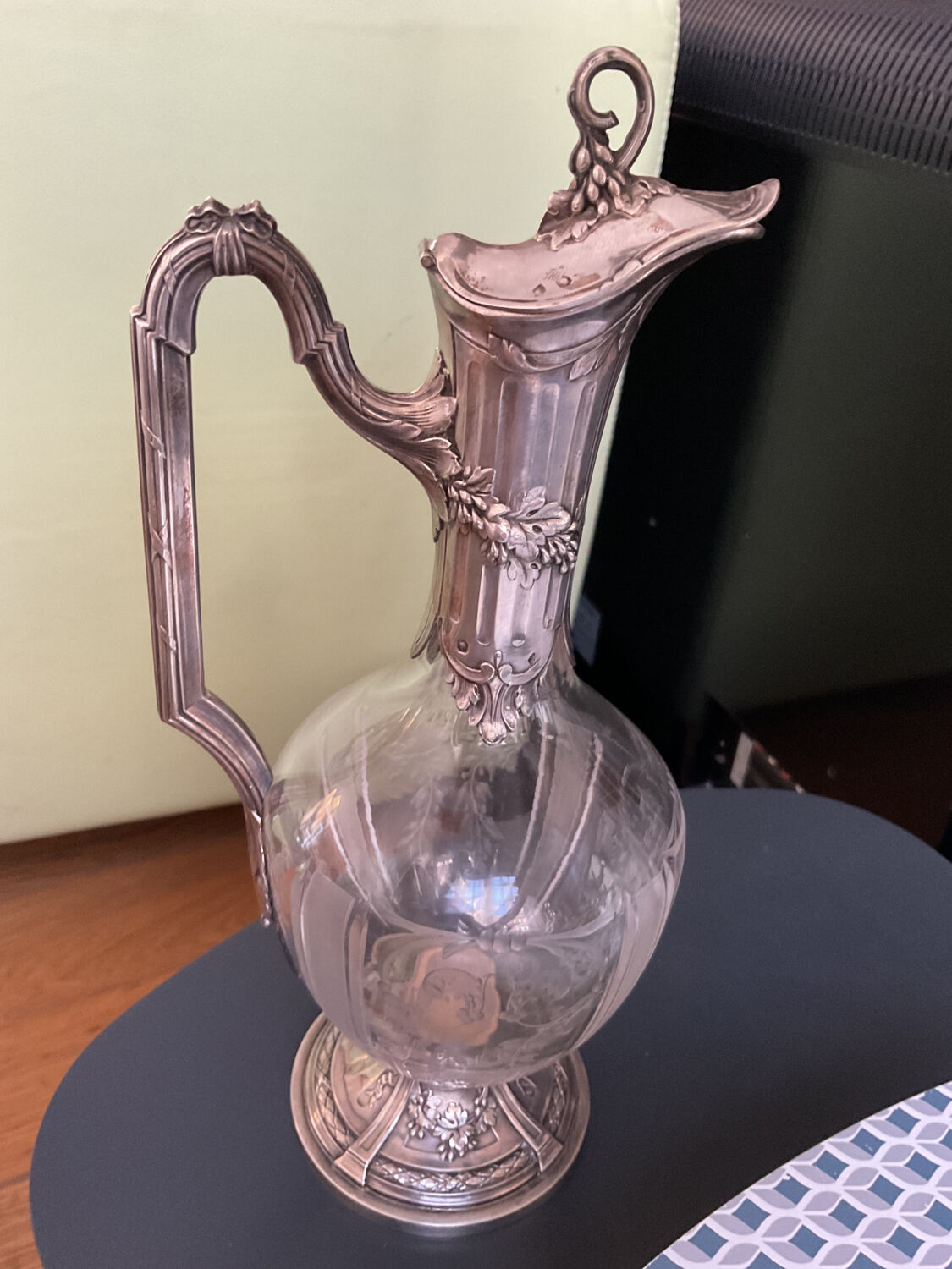 Carafe silver vermeil grapes 🍇