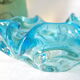 Empty pocket corolla in vintage azure blue Murano glass