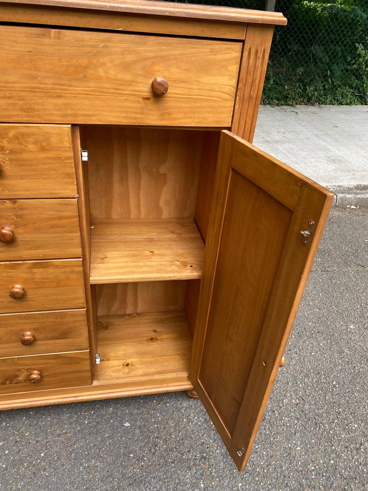 English wooden chest of drawers from the 80s
