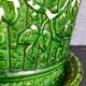 Flower pot and saucer in slip by G. De Bruyn 19th century