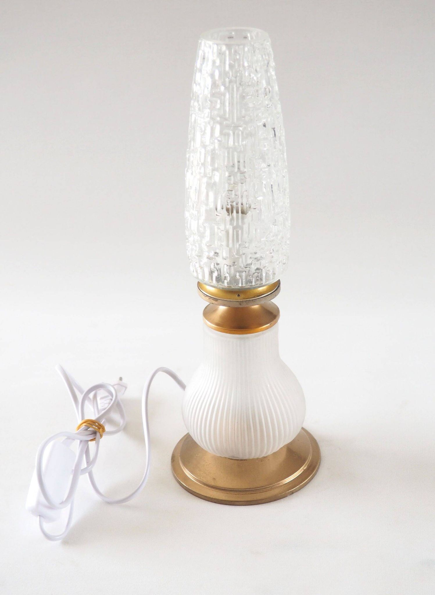 Satin flute and pear lamp
