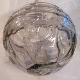 Set of 2 smoked glass ball suspensions by Doria Leuchten, Germany, 1970s.