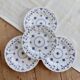 4 vintage dessert plates Churchill blue and white porcelain