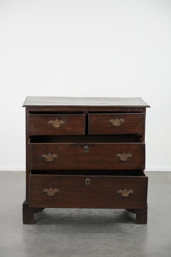 Subtle English Antique Oak Chest from the 18th Century