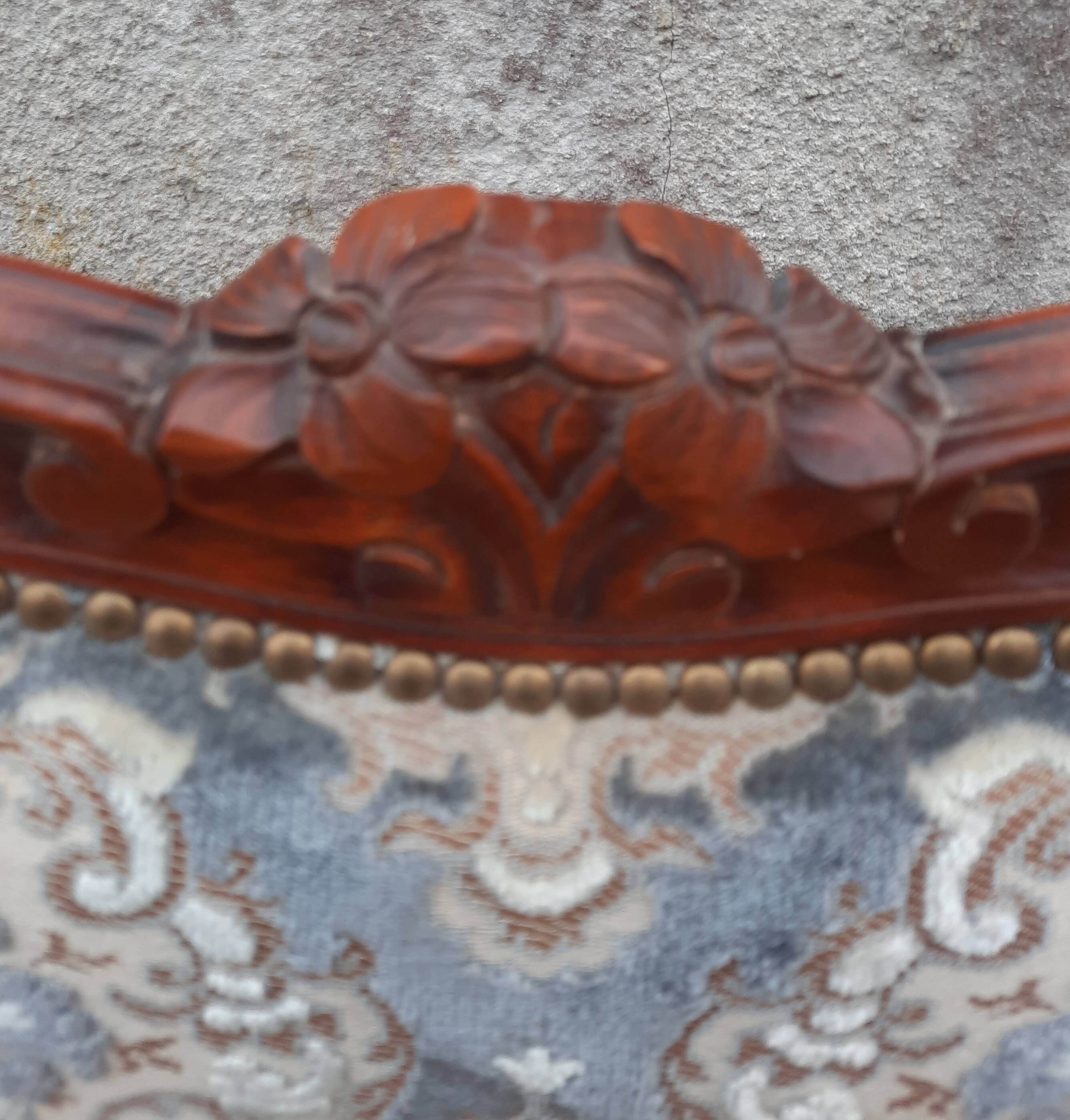 Louis XV style upholstered bed