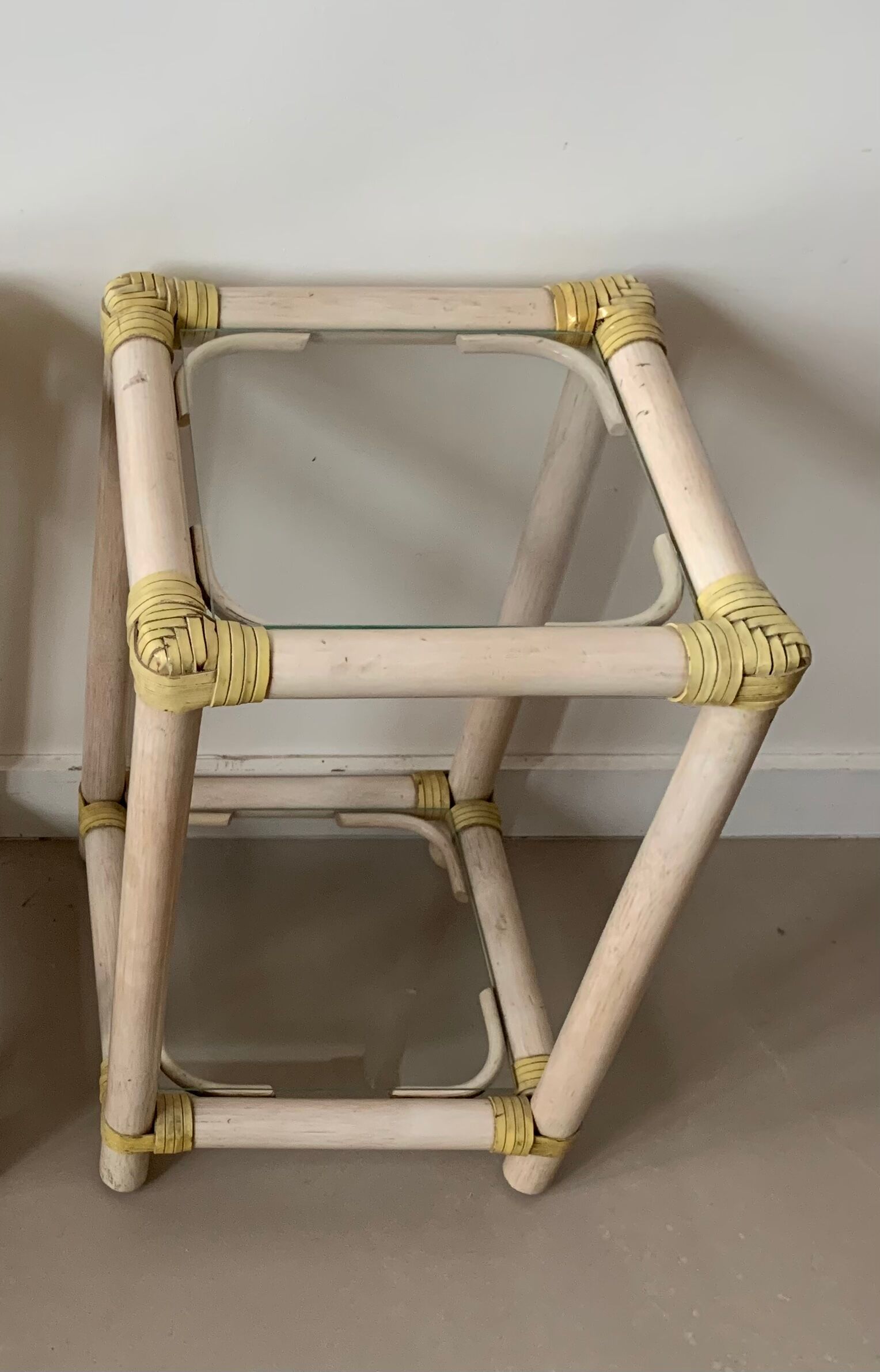 Vintage rattan bedside table