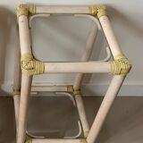 Vintage rattan bedside table