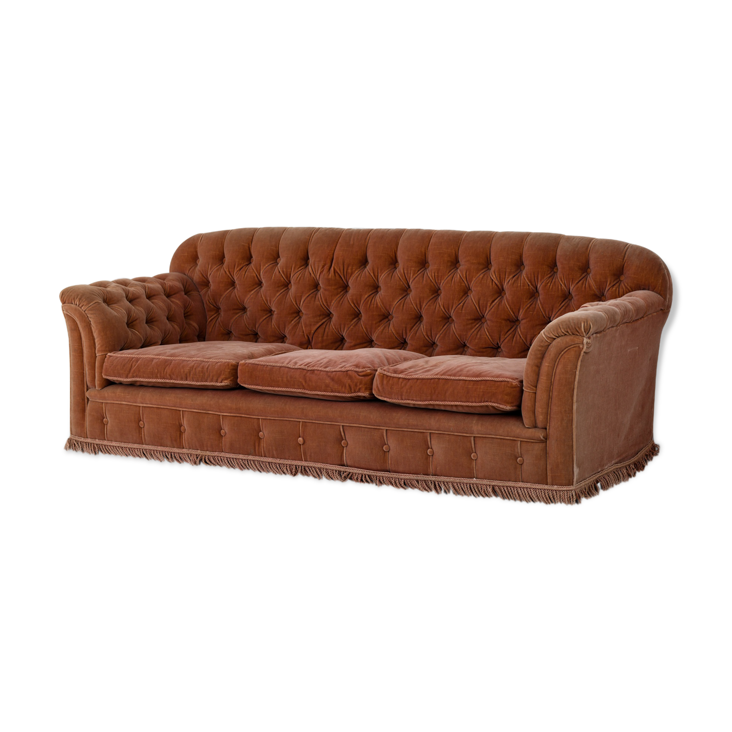 Crushed velvet button back sofa