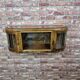 Upcycled Art Deco Walnut Wall Cabinet with Engraved and Slatted Glass - 193