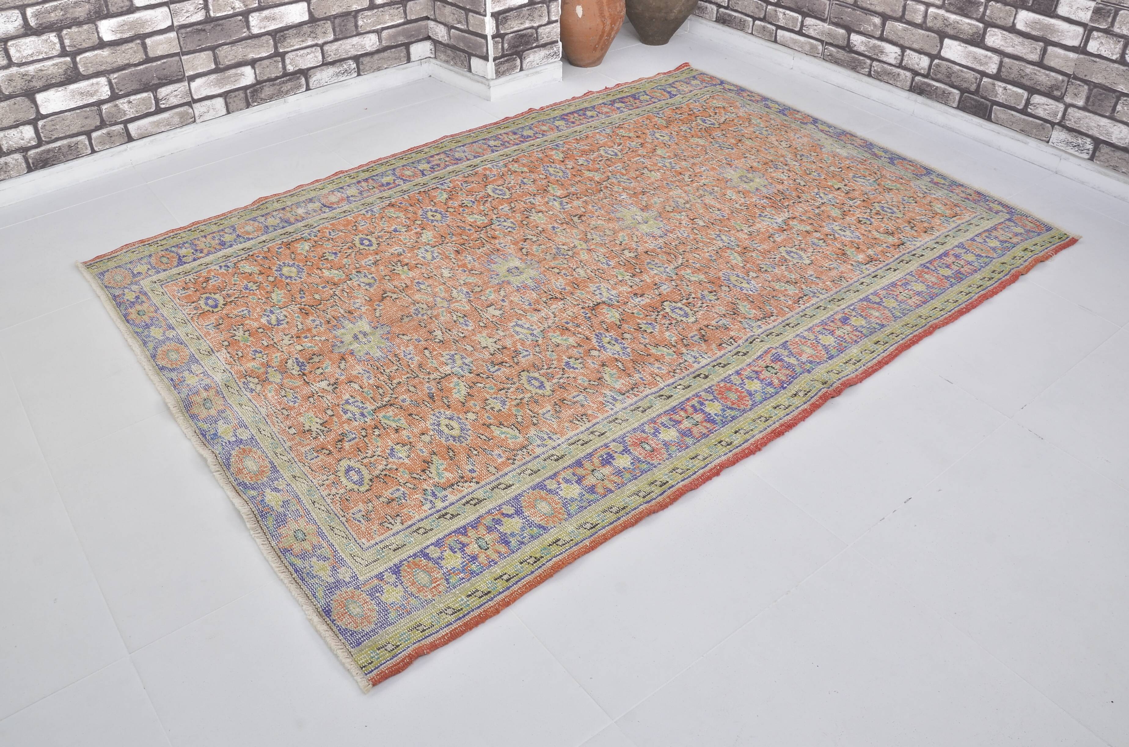 Apricou Colour Oushak  Floor Vintage Rug sku 2217