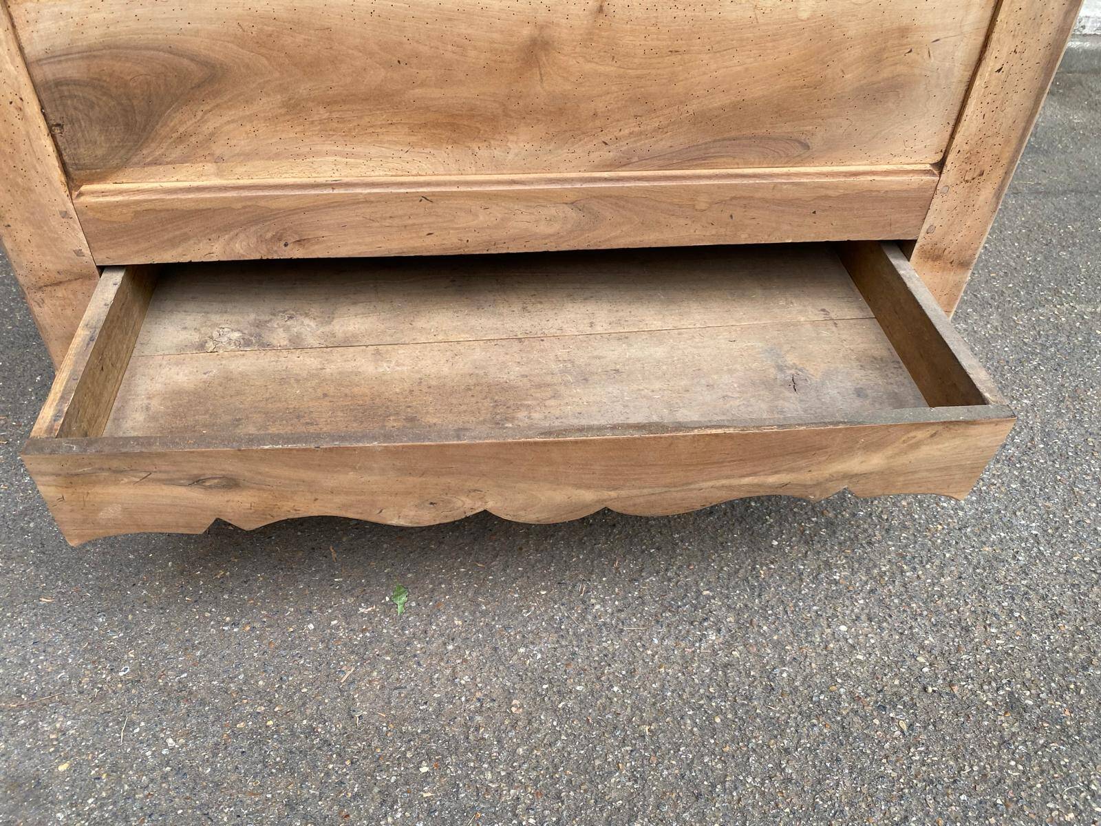 18th-century stripped chest in solid walnut