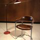Chaise vintage en cuir et chrome vers 1970