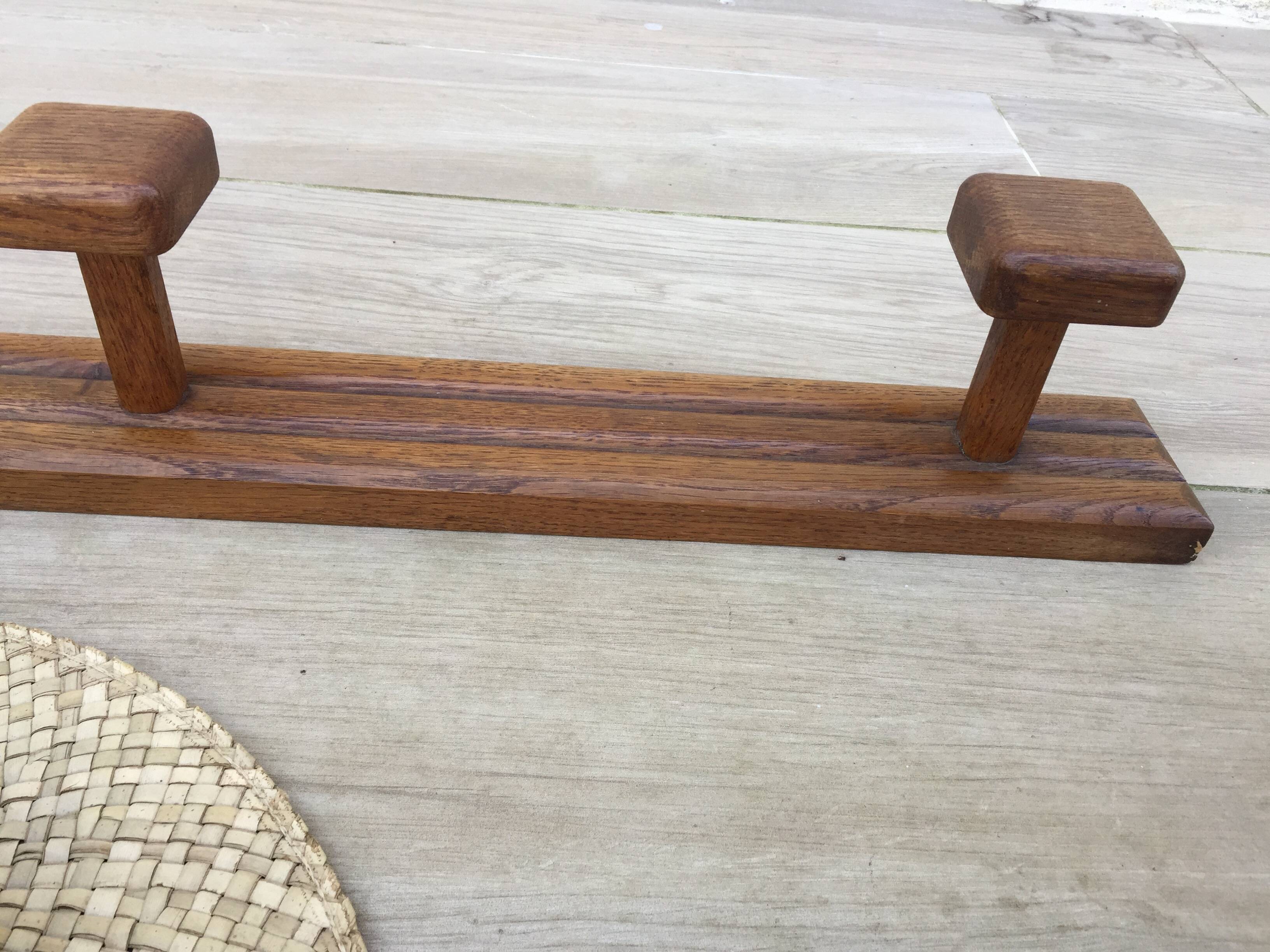 VINTAGE Geometric Solid Oak COAT RACK